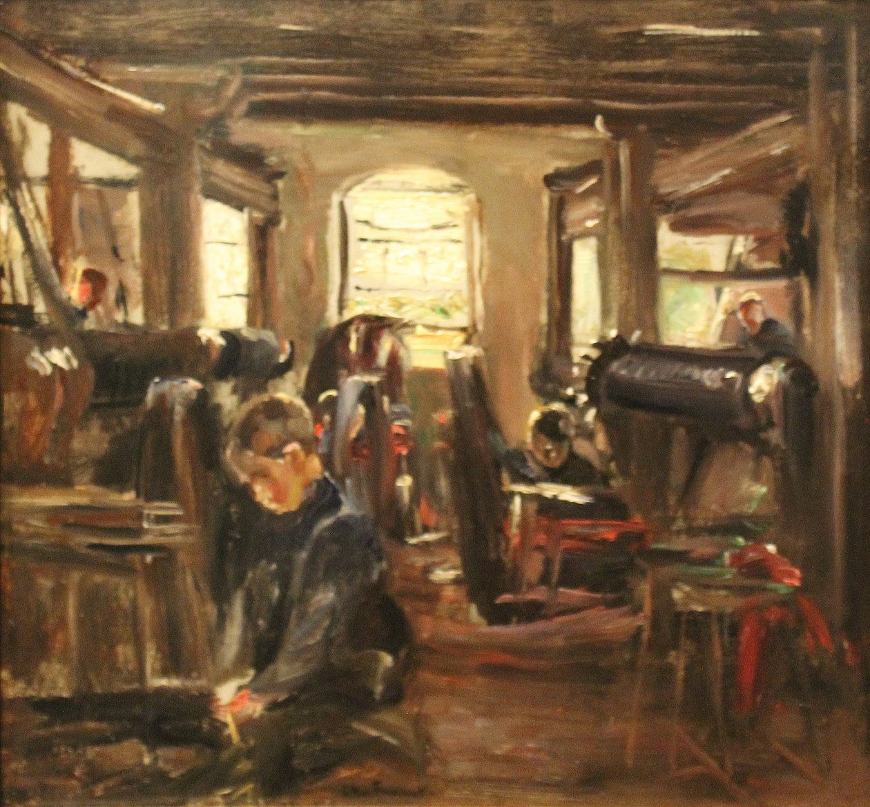 weverij in Laren door Max Liebermann