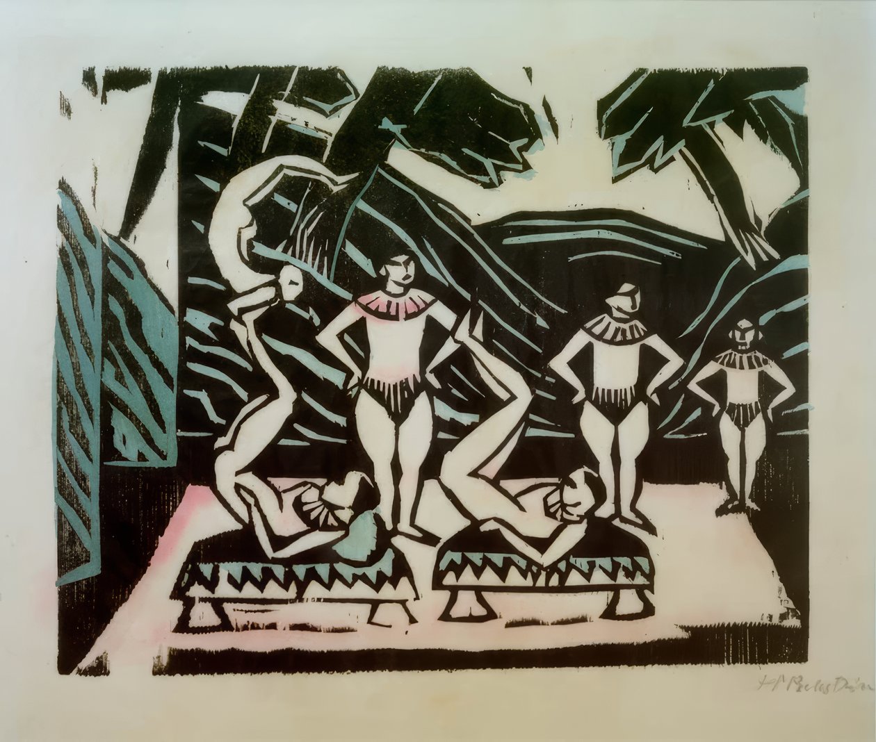 acrobaten door Max Pechstein