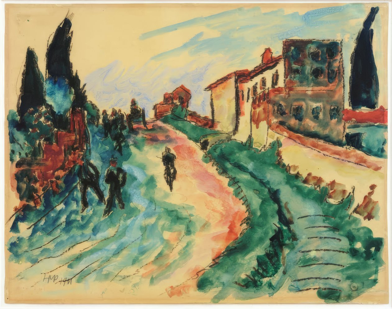 Italiaans landschap door Max Pechstein