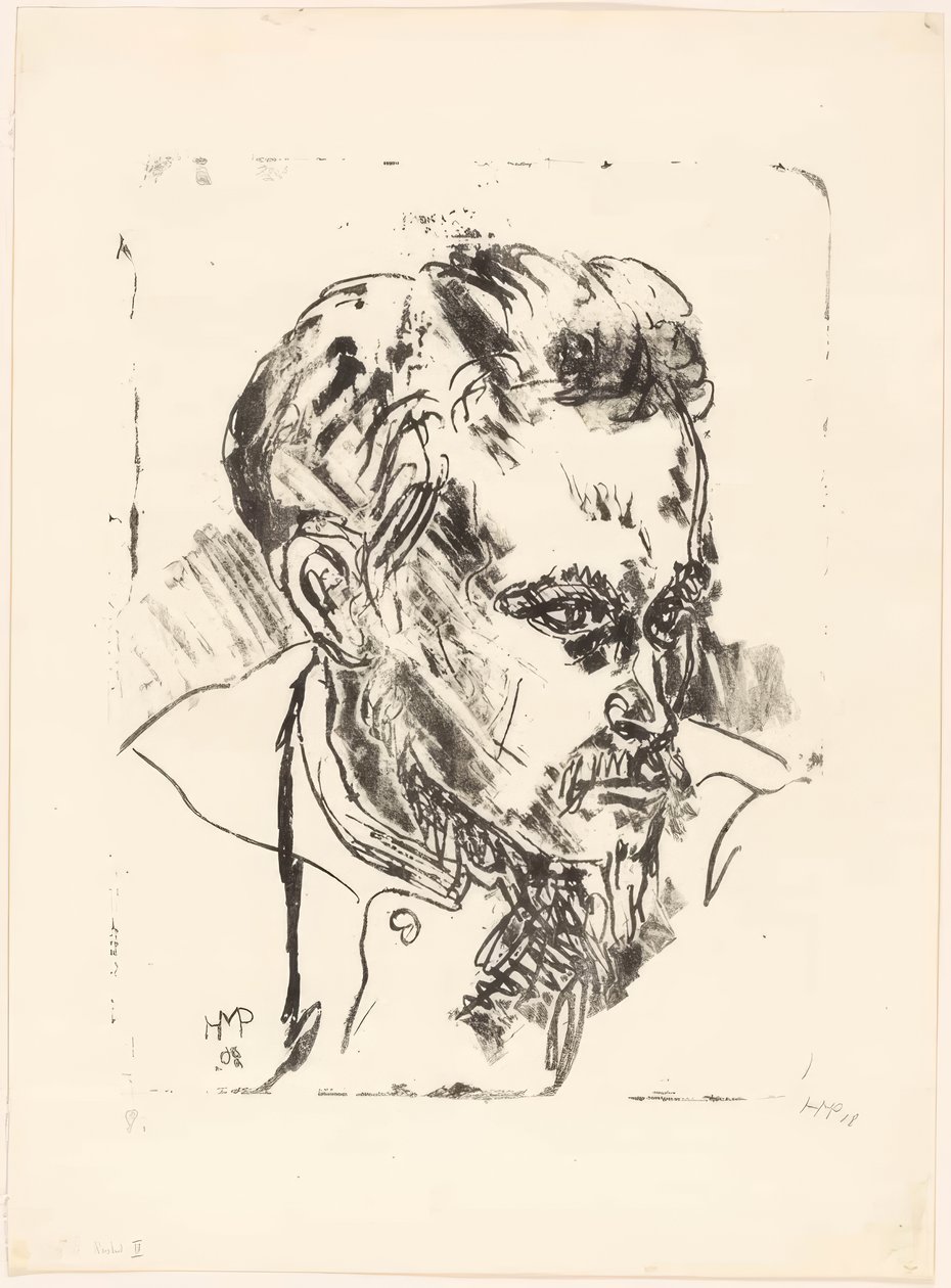 Portret van Erich Heckel I door Max Pechstein
