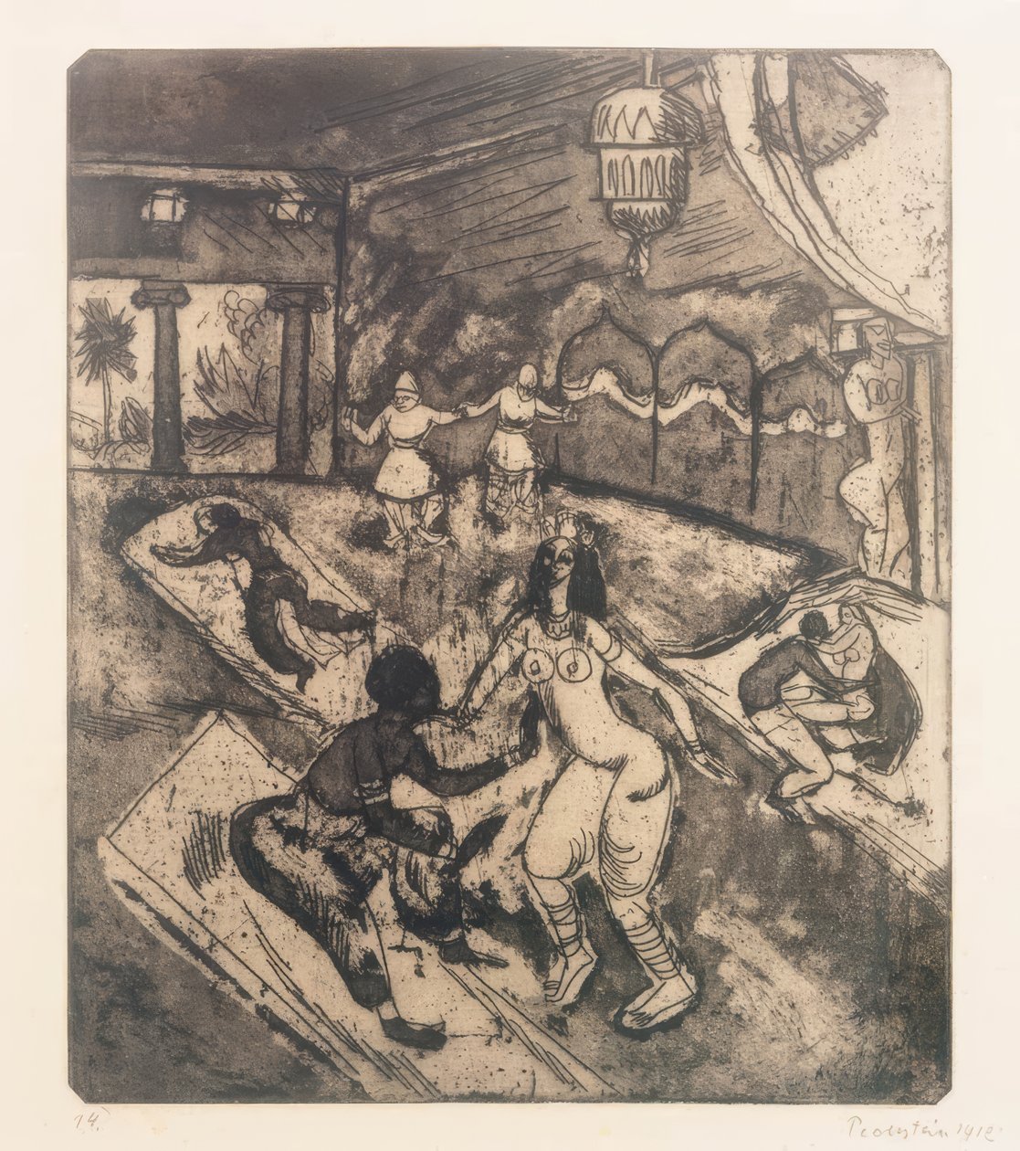 Russisch ballet I door Max Pechstein