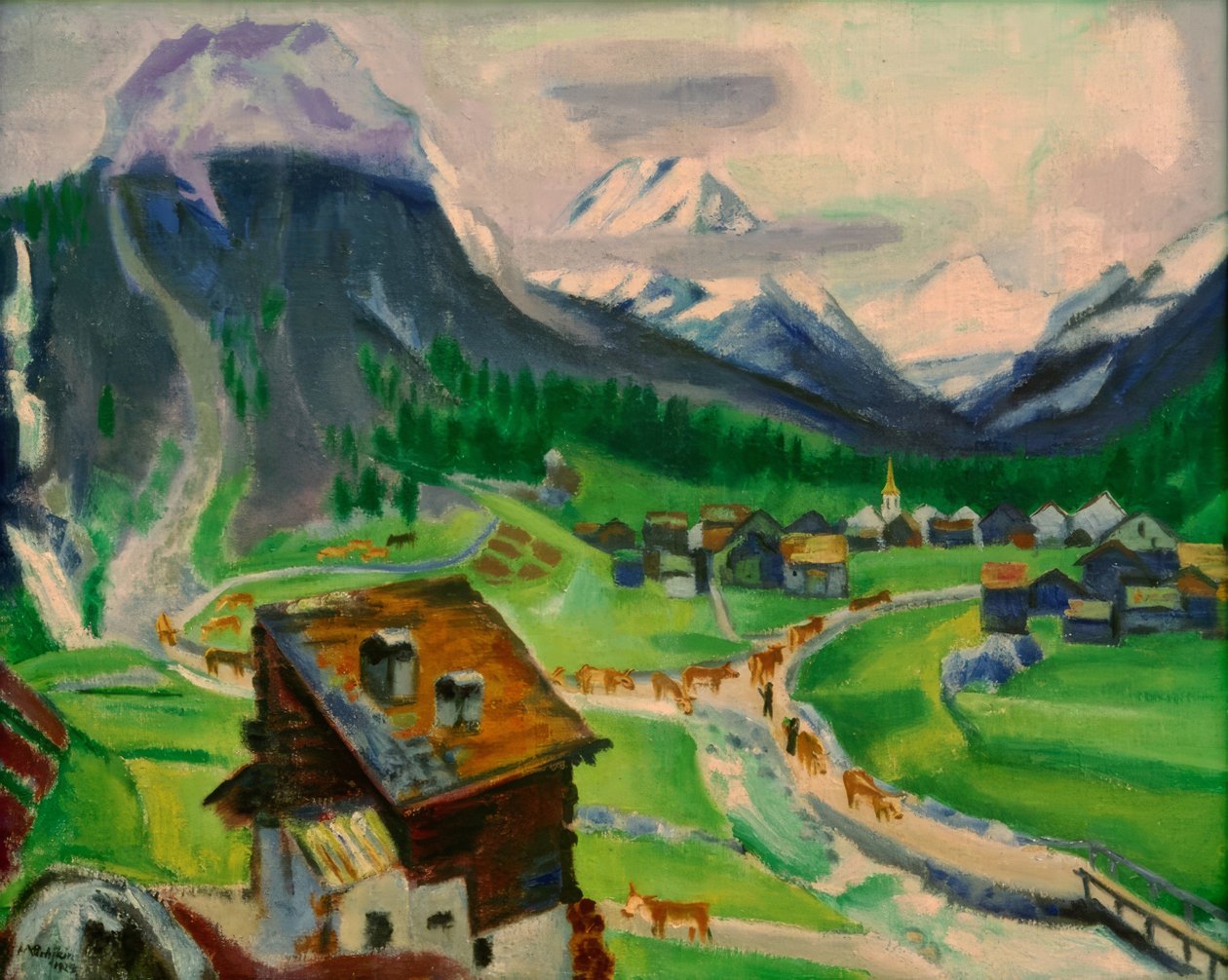 Saas Almagell door Max Pechstein