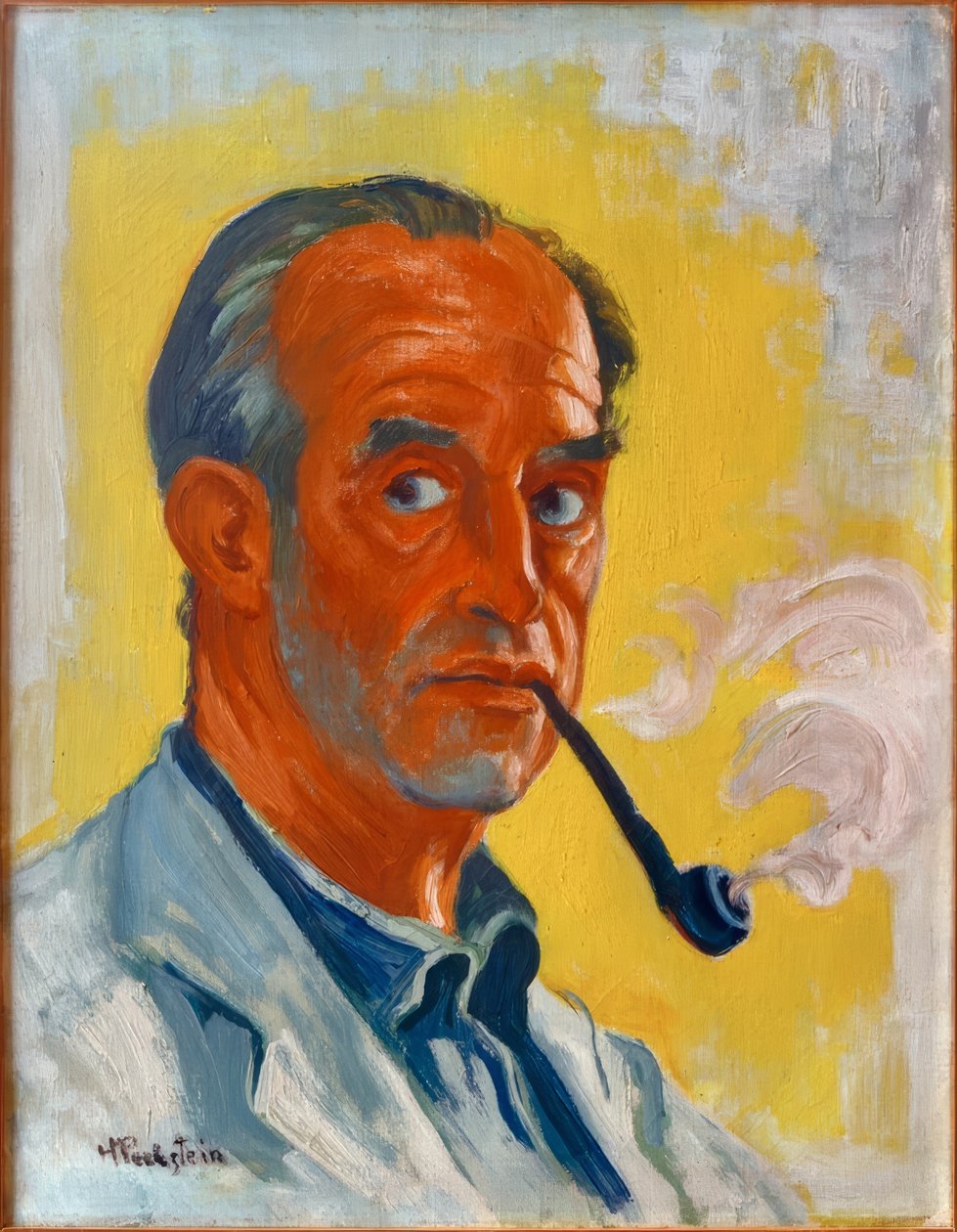 Selbstbildnis mit Pfeife von Max Pechstein