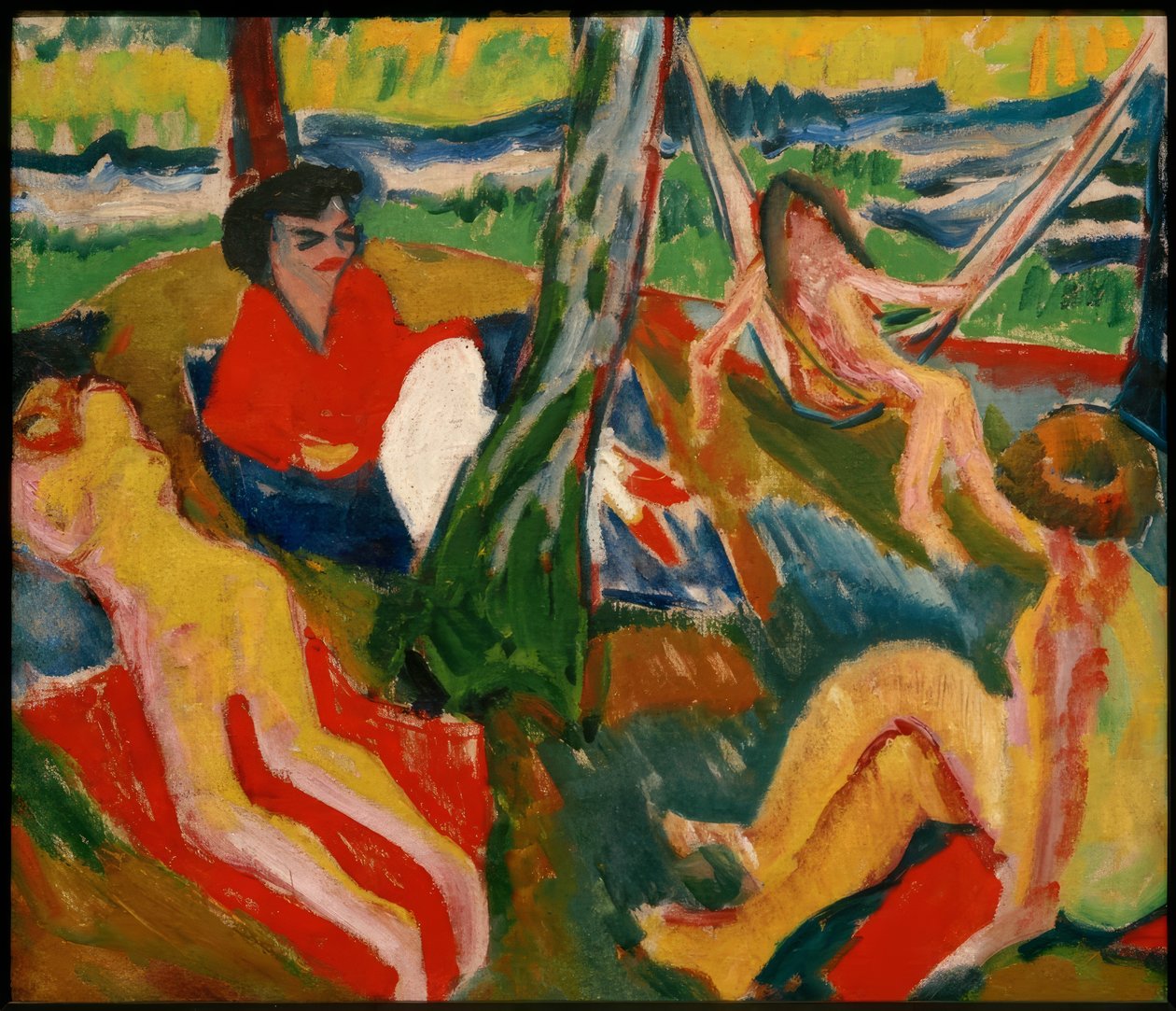 Scène in het bos door Max Pechstein