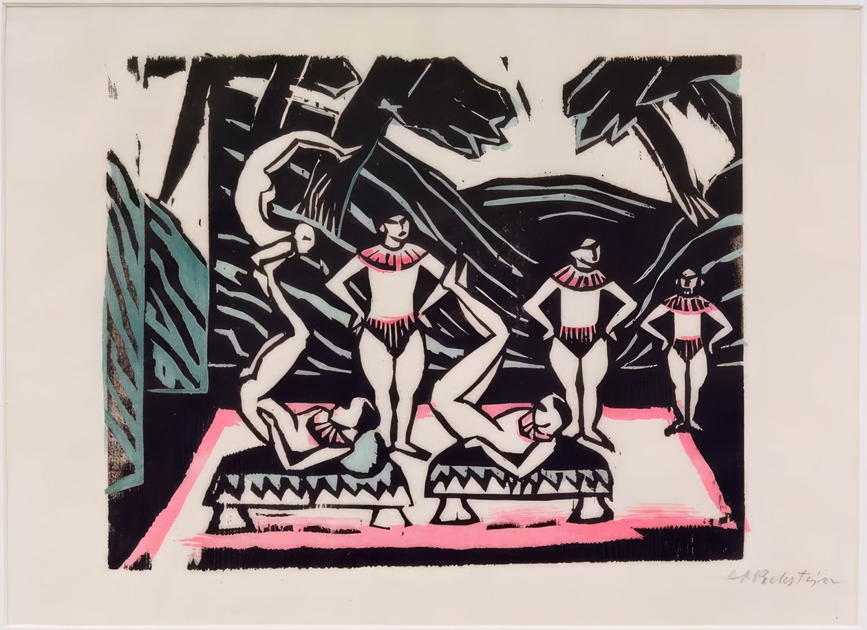 variété-scène door Max Pechstein