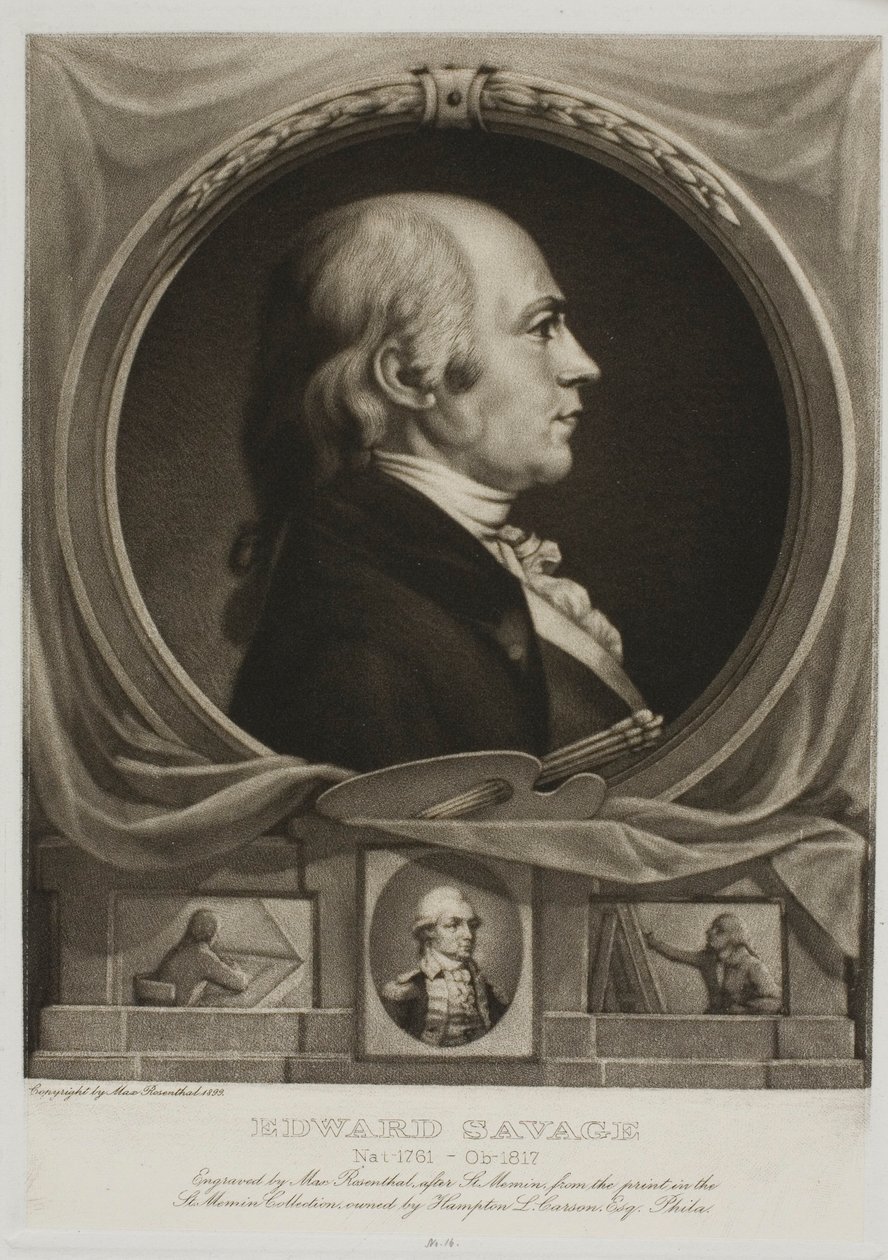 Portret van Edward Savage door Max Rosenthal