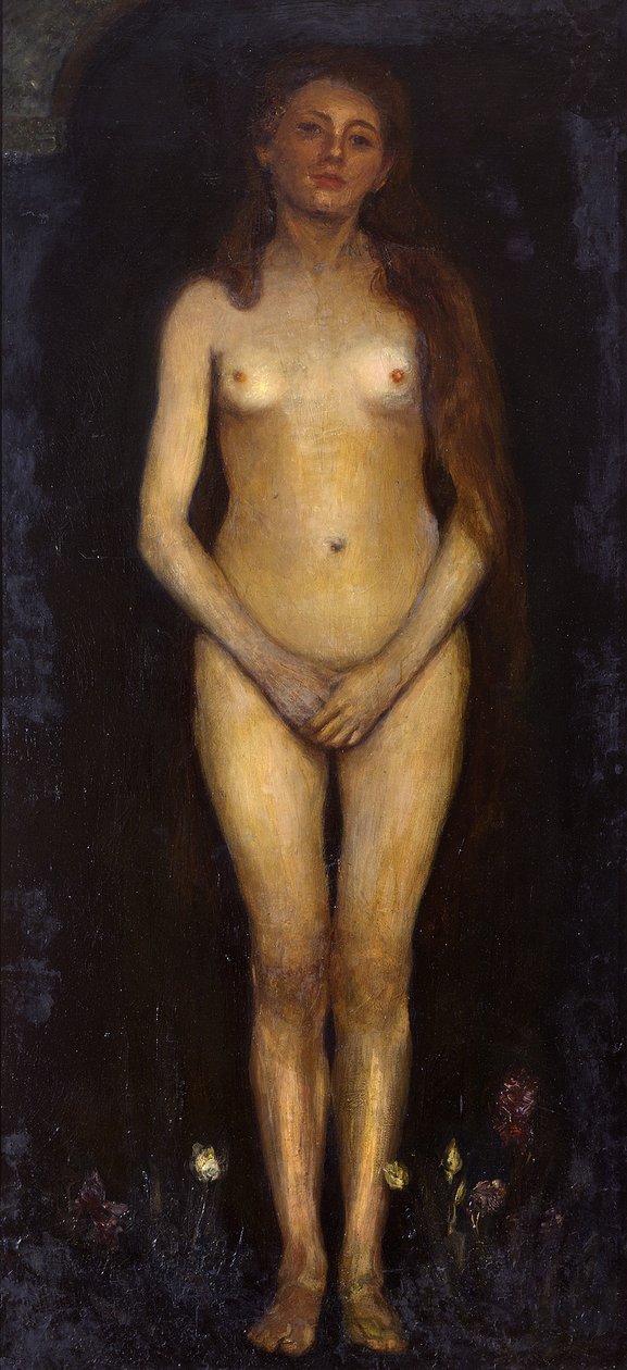 Frau. Linke Tafel des Diptychons „Menschenpaar (Homo Sapiens)“ door Max Slevogt
