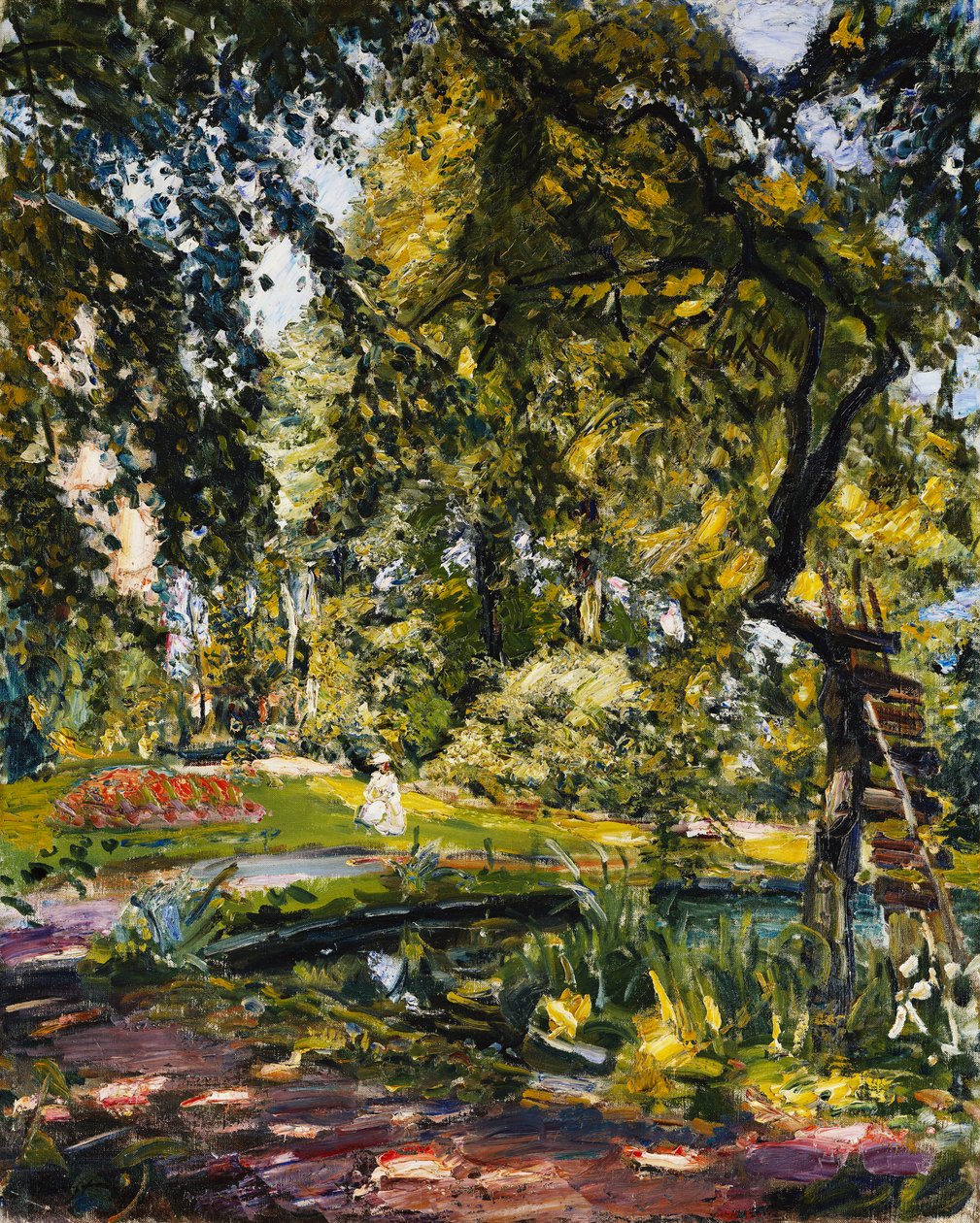Tuin in Godrammstein met een Verwrongen Boom en Vijver, 1910 door Max Slevogt