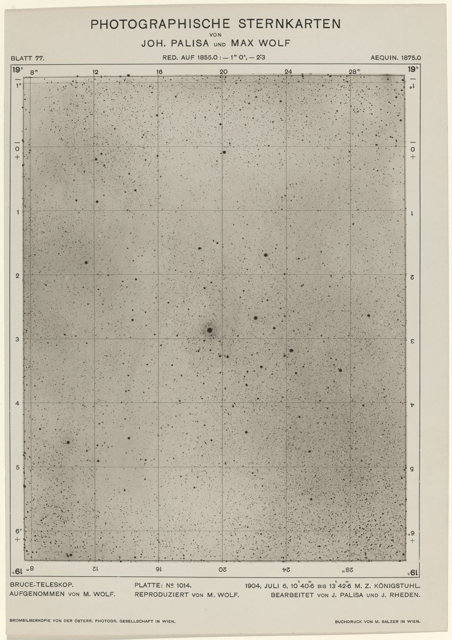 Fotografische Sterrenkaarten (6 juli 1904) door Max Wolf and Joh. Palisa