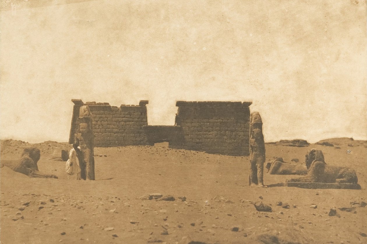 Dromos van de Tempel van Sébona, 3 april 1850 door Maxime Du Camp