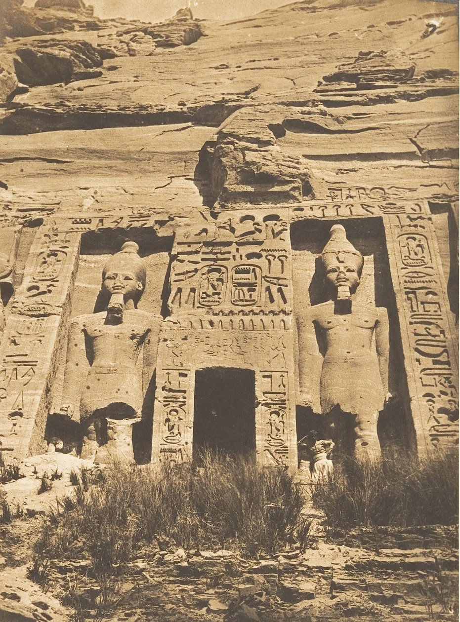 Ingang van de Spéos van Athor, in Abousembil, maart 1850 door Maxime Du Camp