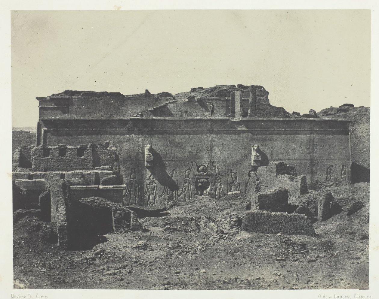 Achtergevel, Grote Tempel van Dendera Teutyres, Opper-Egypte, 1849-1851, gedrukt 1852 door Maxime Du Camp