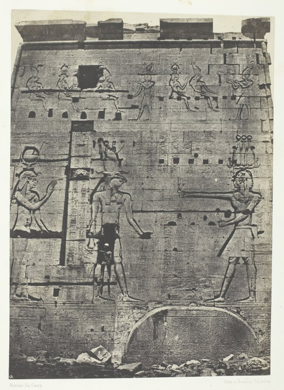 Grote Tempel van Isis in Philae, Tweede Pylon, Nubië door Maxime Du Camp