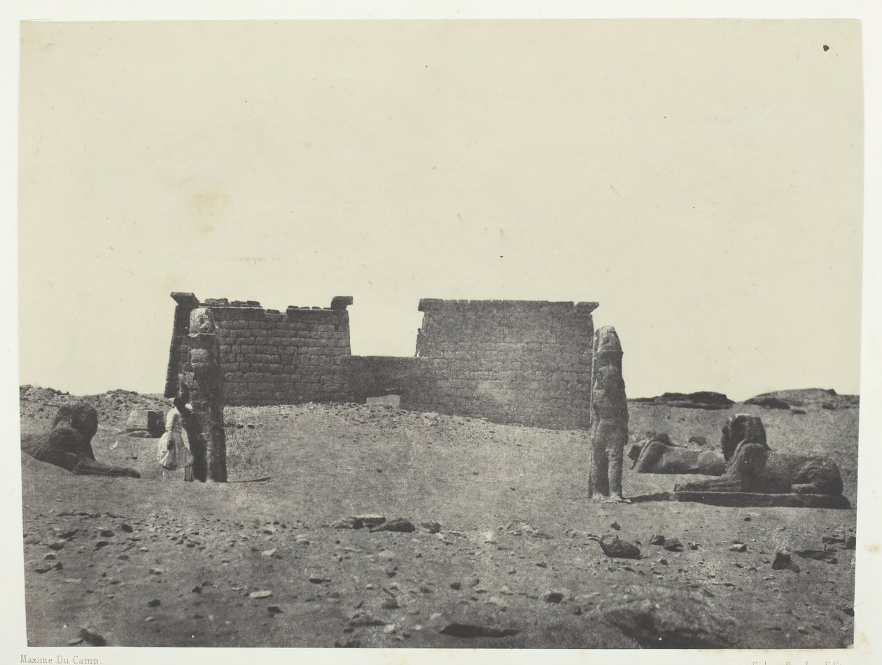 Hémi-Spéos De Séboua, Drômos, Nubië, 1849-51, gedrukt 1852 door Maxime Du Camp