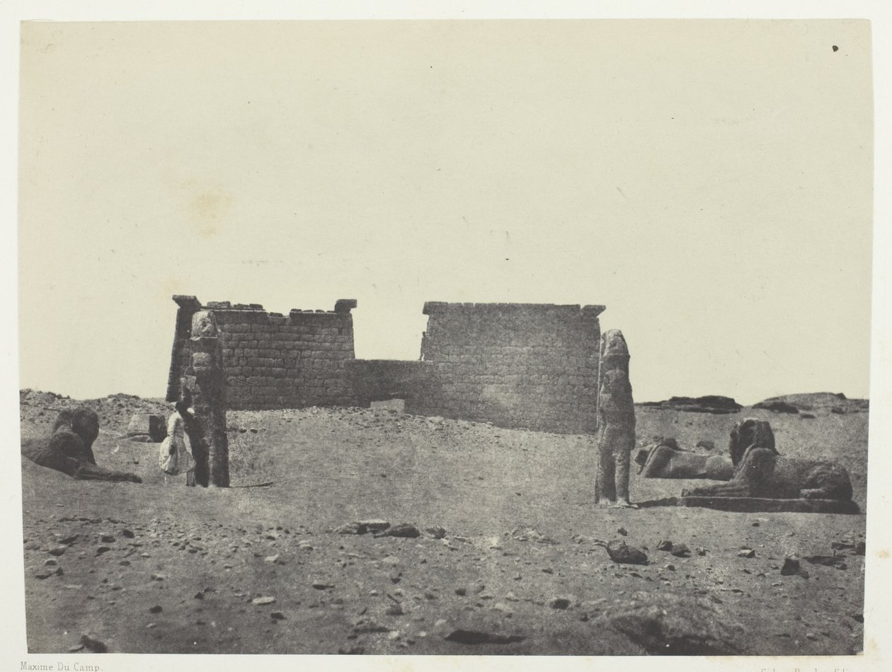 Hémi-Spéos De Séboua, Drômos; Nubie, plaat 97 uit het album "Egypte, Nubie, Palestina et Syrie" (1852) door Maxime Du Camp