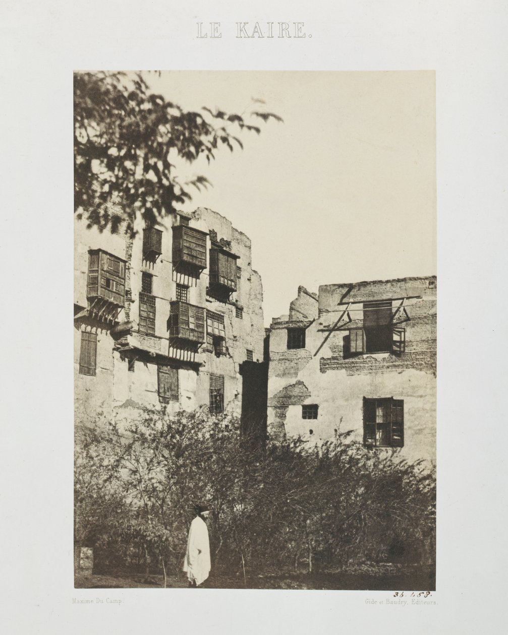 Huis en tuin in de Franse wijk, Egypte, 1850 door Maxime Du Camp
