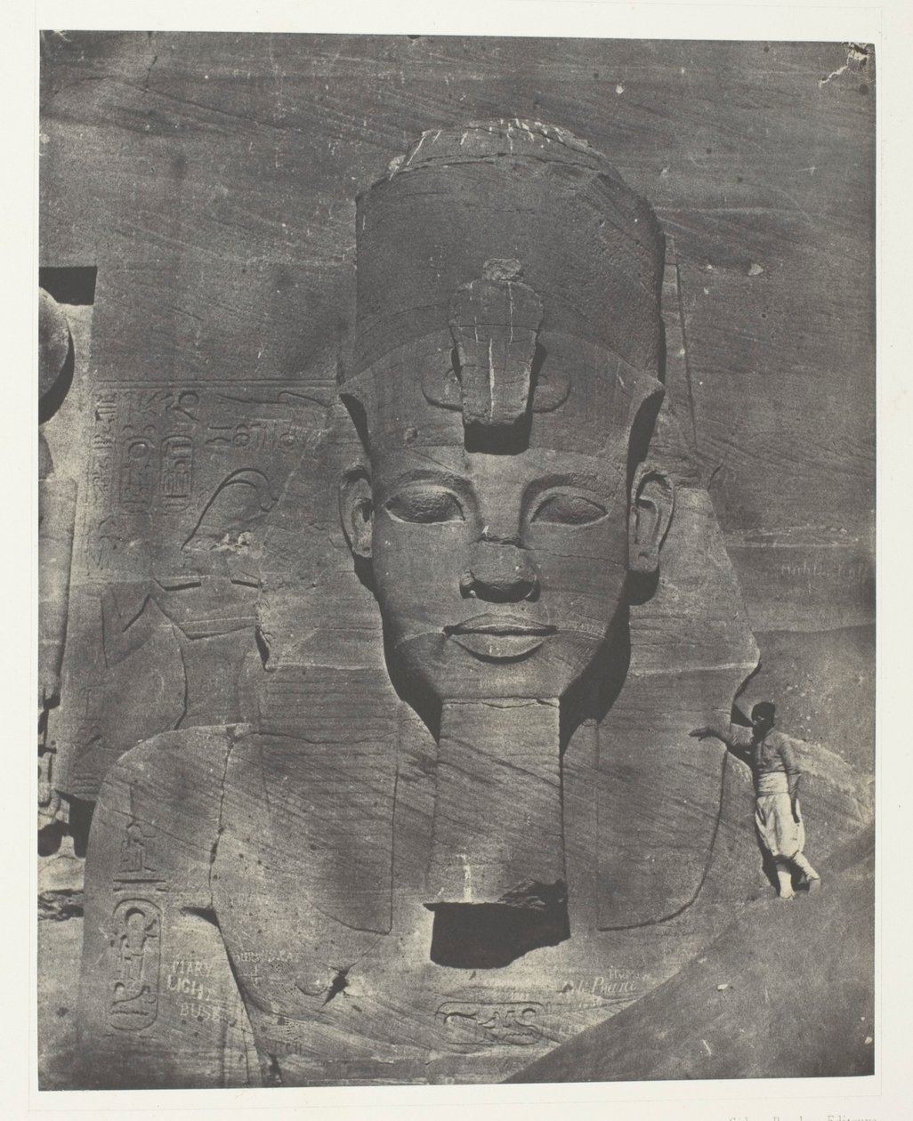 Ibsamboul, Colosse Médial (Enfoui) du Spéos de Phrè Nubie, Palestine et Syrie, plaat 106 uit het album "Egypte, Nubie, Palestine et Syrie" (1852) door Maxime Du Camp