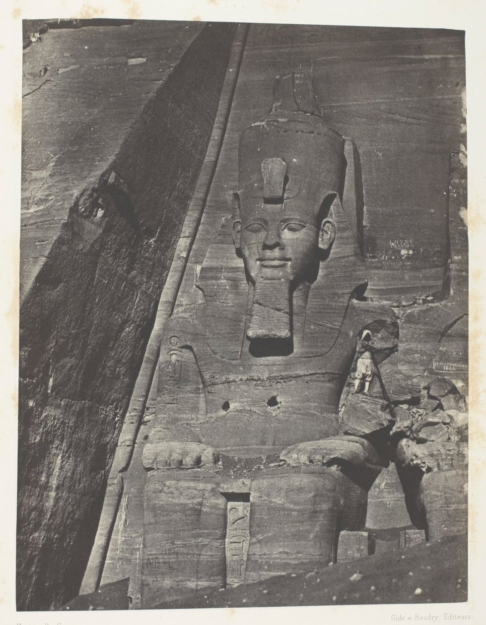 Ibsamboul, Colosse Oriental Du Grand Spéos De Phrè; Nubie, plaat 103 uit het album "Egypte, Nubie, Palestina et Syrie" (1852) door Maxime Du Camp