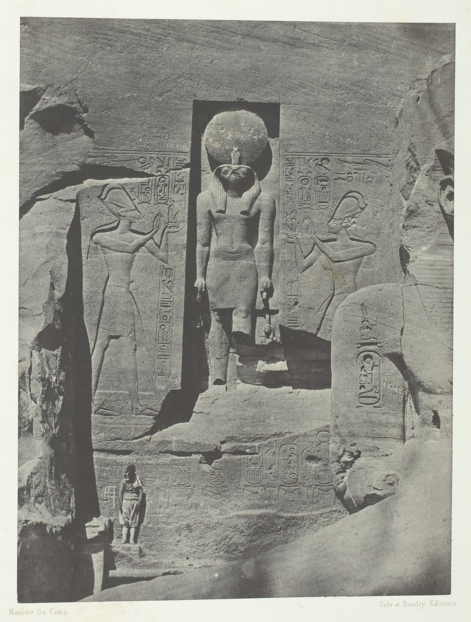 Ibsamboul, Beelden van de Ingang van de Spéos van Phrè, Nubië, 1849-51, gedrukt 1852 door Maxime Du Camp