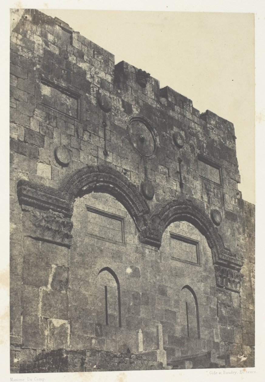 Jeruzalem, Gouden Poort (Bab-El-Daharieh); Palestina door Maxime Du Camp