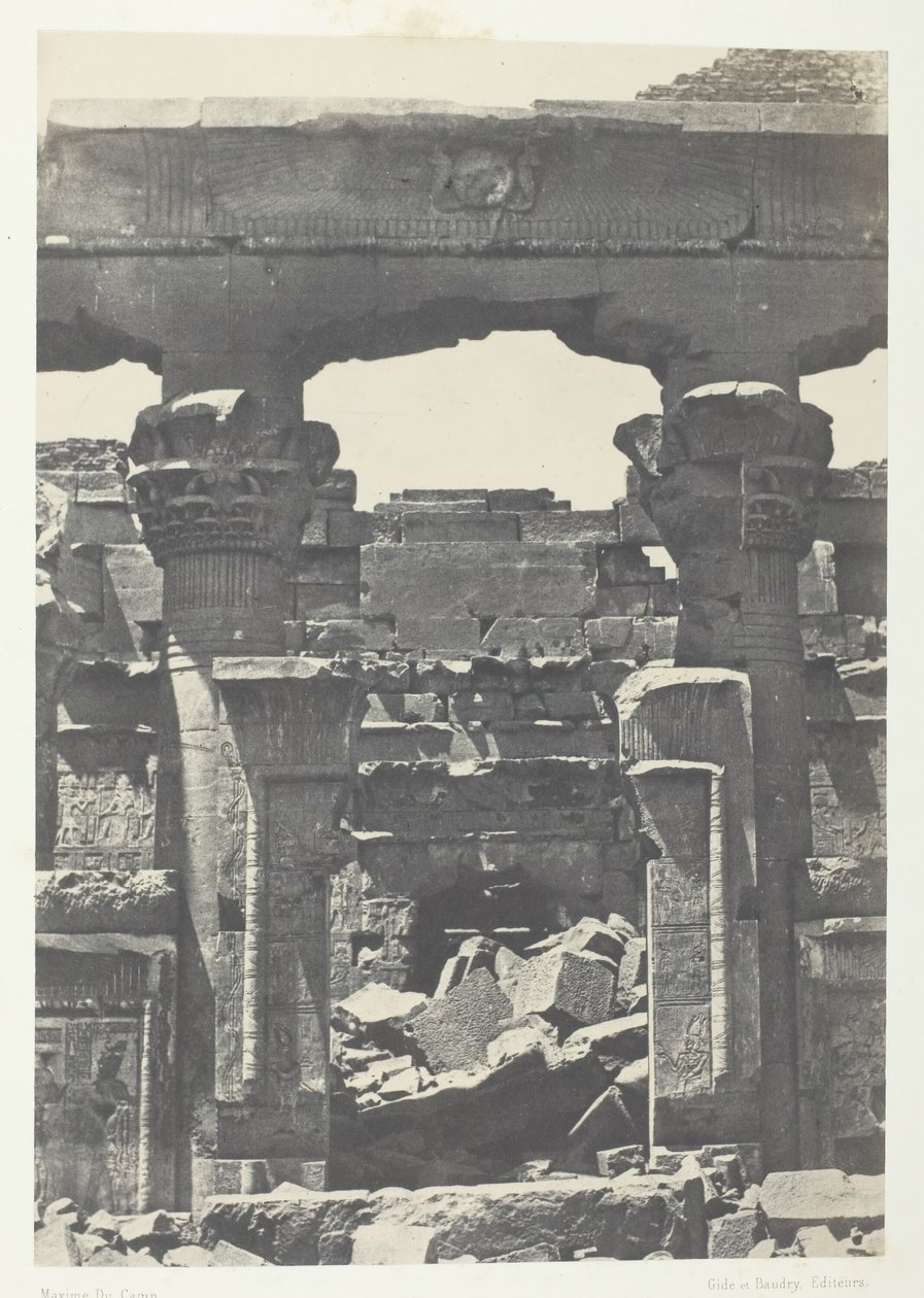 Kalabscheh, Porte du Pronaos, Nubië, 1849-51, gedrukt 1852 door Maxime Du Camp