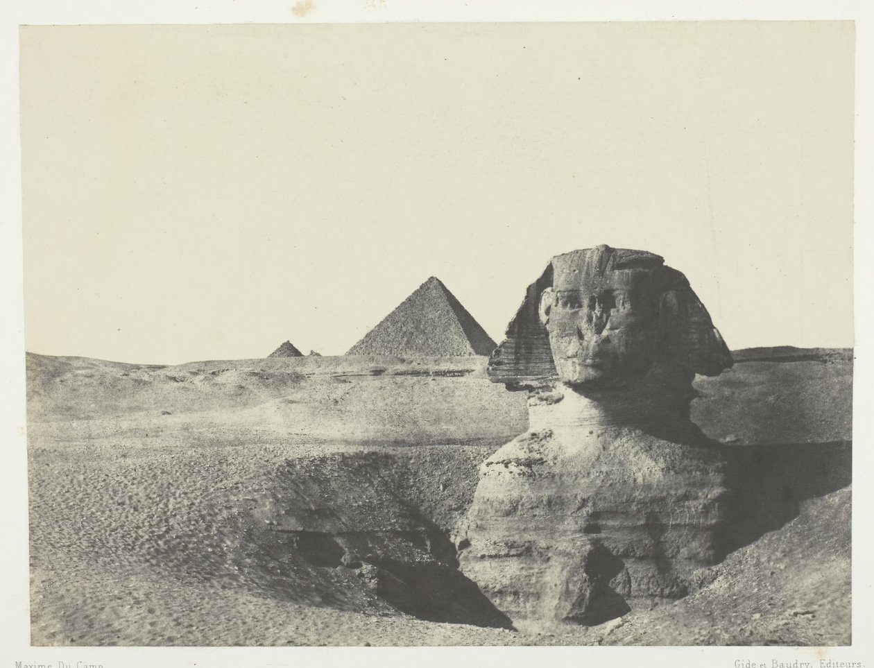 De Sfinx van Voor, Midden-Egypte, 1849-51, gedrukt 1852 door Maxime Du Camp