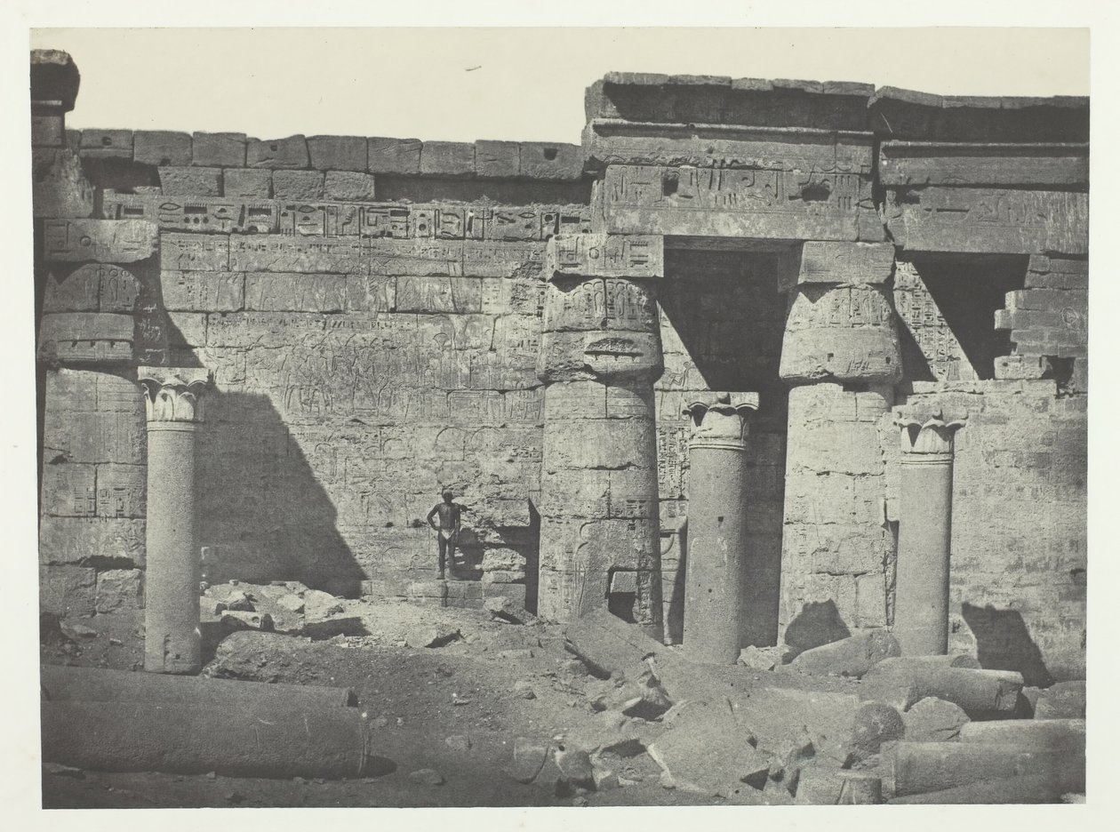 Médinet-Habou, Péristyle du Palais de Ramsès-Méiamoun, Thebe door Maxime Du Camp