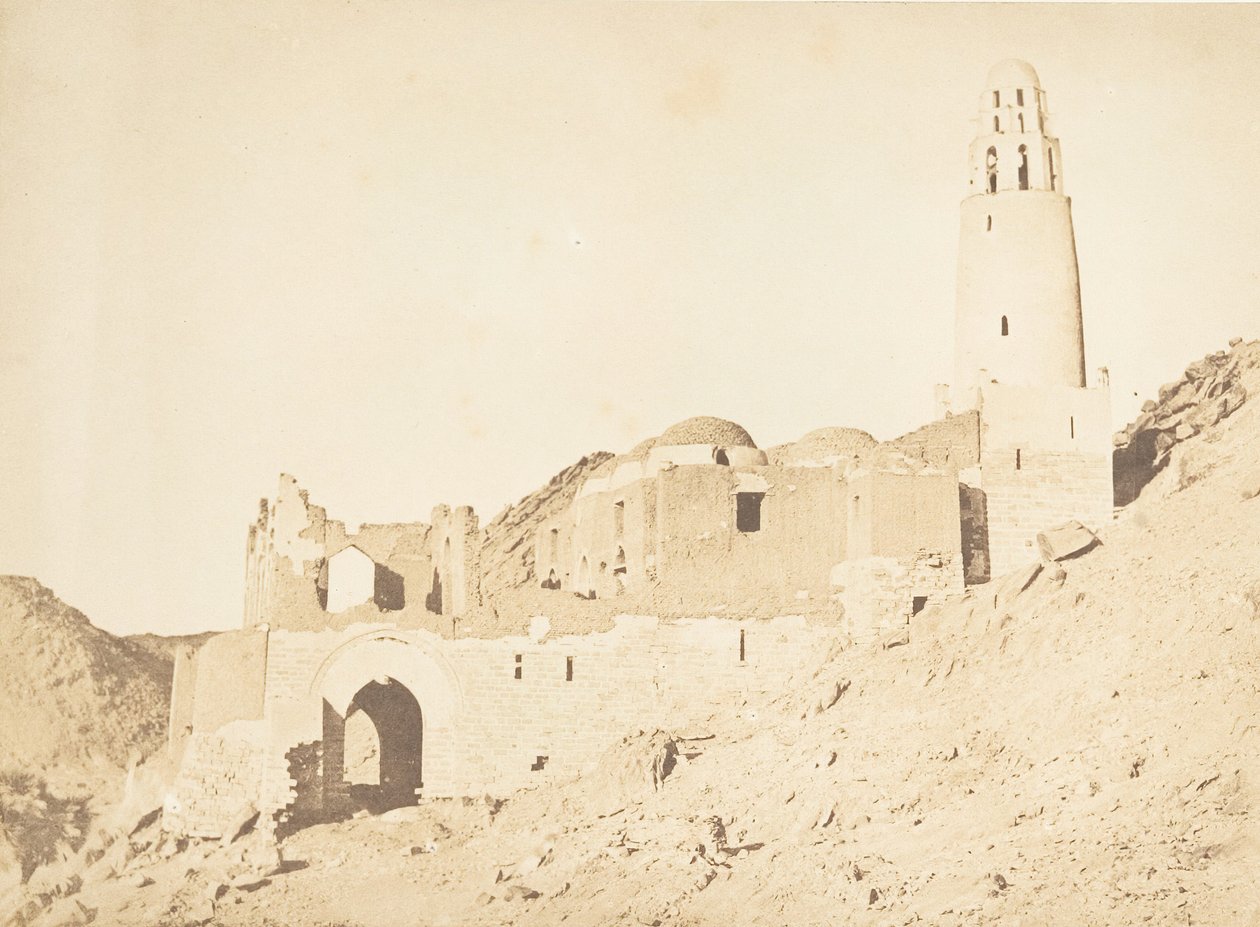 Moskee van Belal, ten zuiden van Philae Rechteroever, 11 april 1850 door Maxime Du Camp