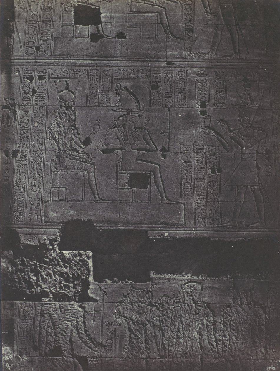 Nubië. Grote Tempel van Isis A Philoe. Westelijke muur, 1850 door Maxime Du Camp