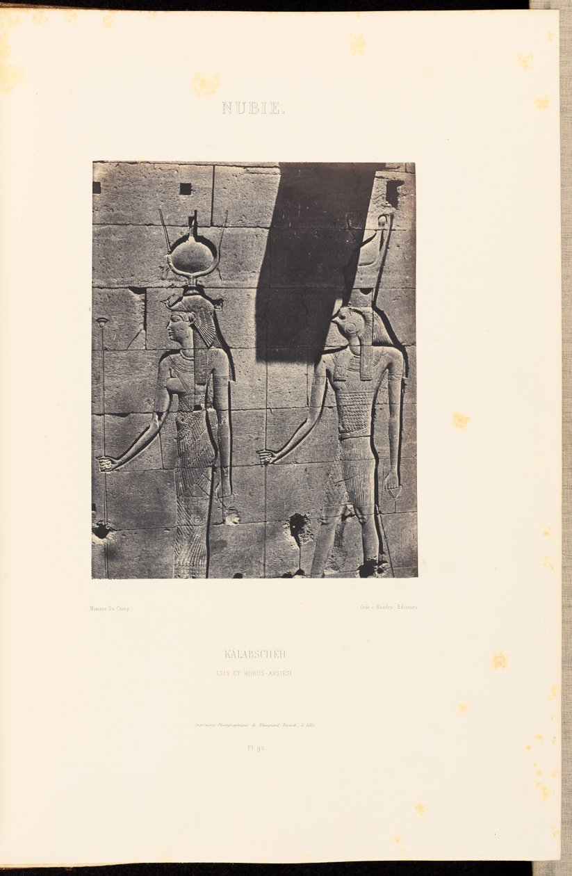 Nubië. Kalabscheh. Isis en Horus-Arsiési door Maxime Du Camp