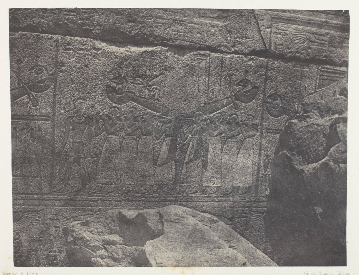 Paleis van Karnak, Externe sculpturen van het granieten heiligdom; Thebe door Maxime Du Camp