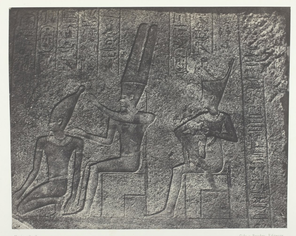 Paleis van Karnak, Externe sculpturen van het granieten heiligdom, Thebe, 1849-51, gedrukt 1852 door Maxime Du Camp