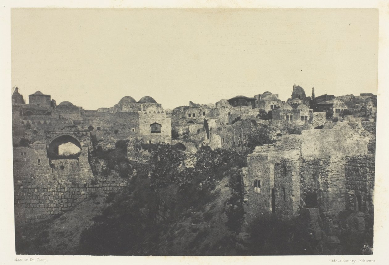 Westelijke wijk, Jeruzalem; Palestina door Maxime Du Camp