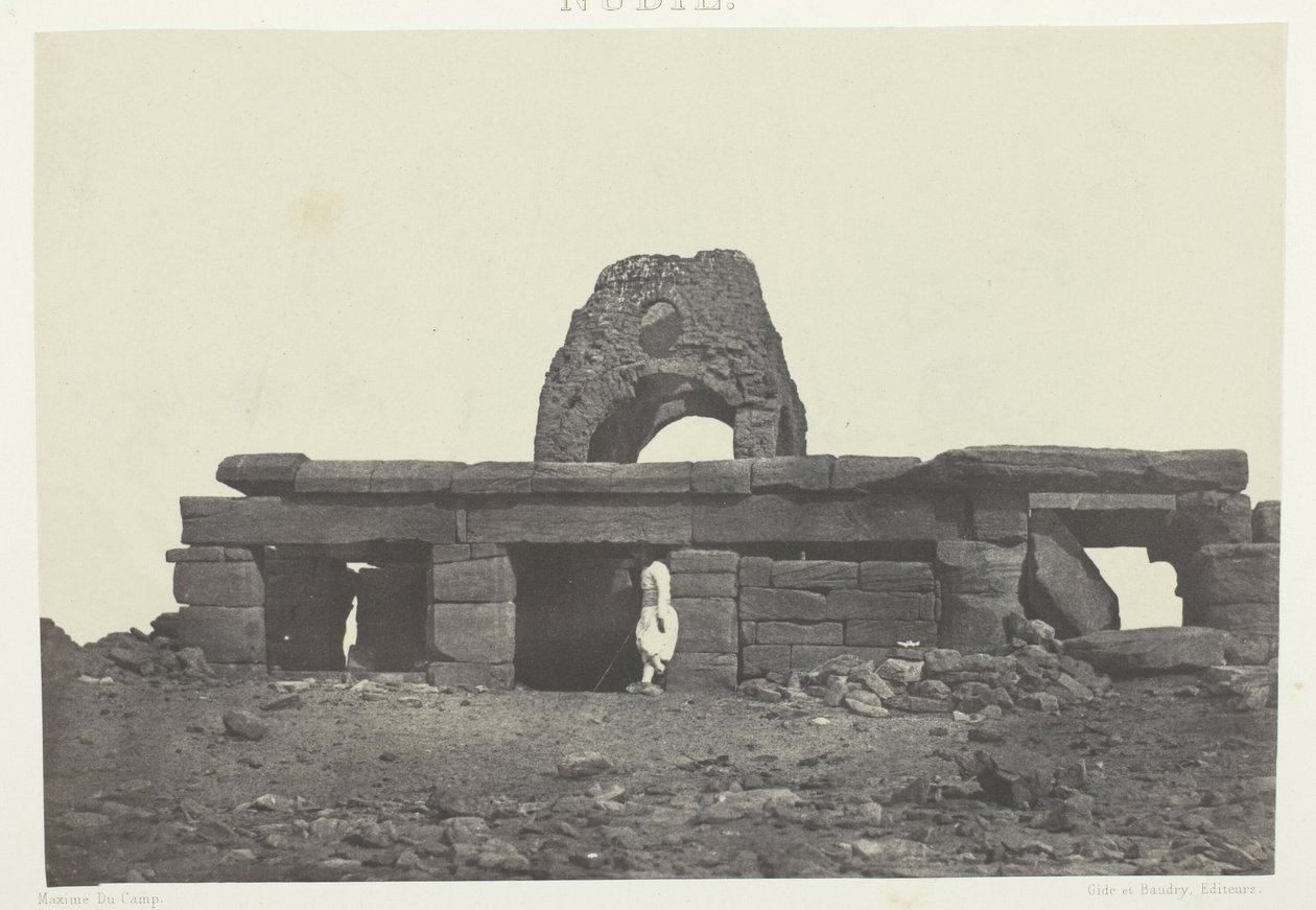 Tempel van Amada; Nubië, plaat 99 uit het album "Egypte, Nubië, Palestina en Syrië" (1852) door Maxime Du Camp