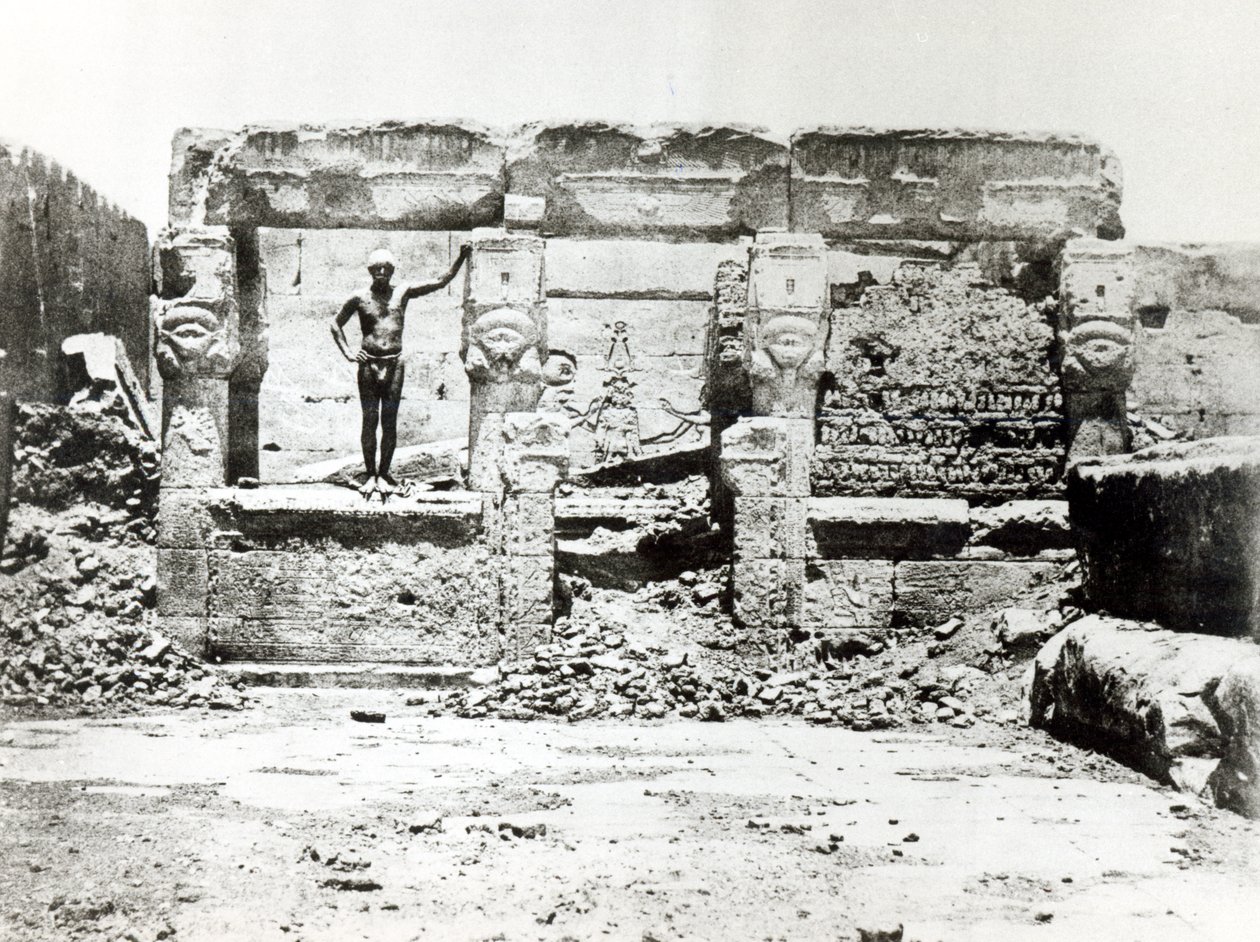Tempel van Hathor in Dendarah, 28 mei 1850 door Maxime Du Camp