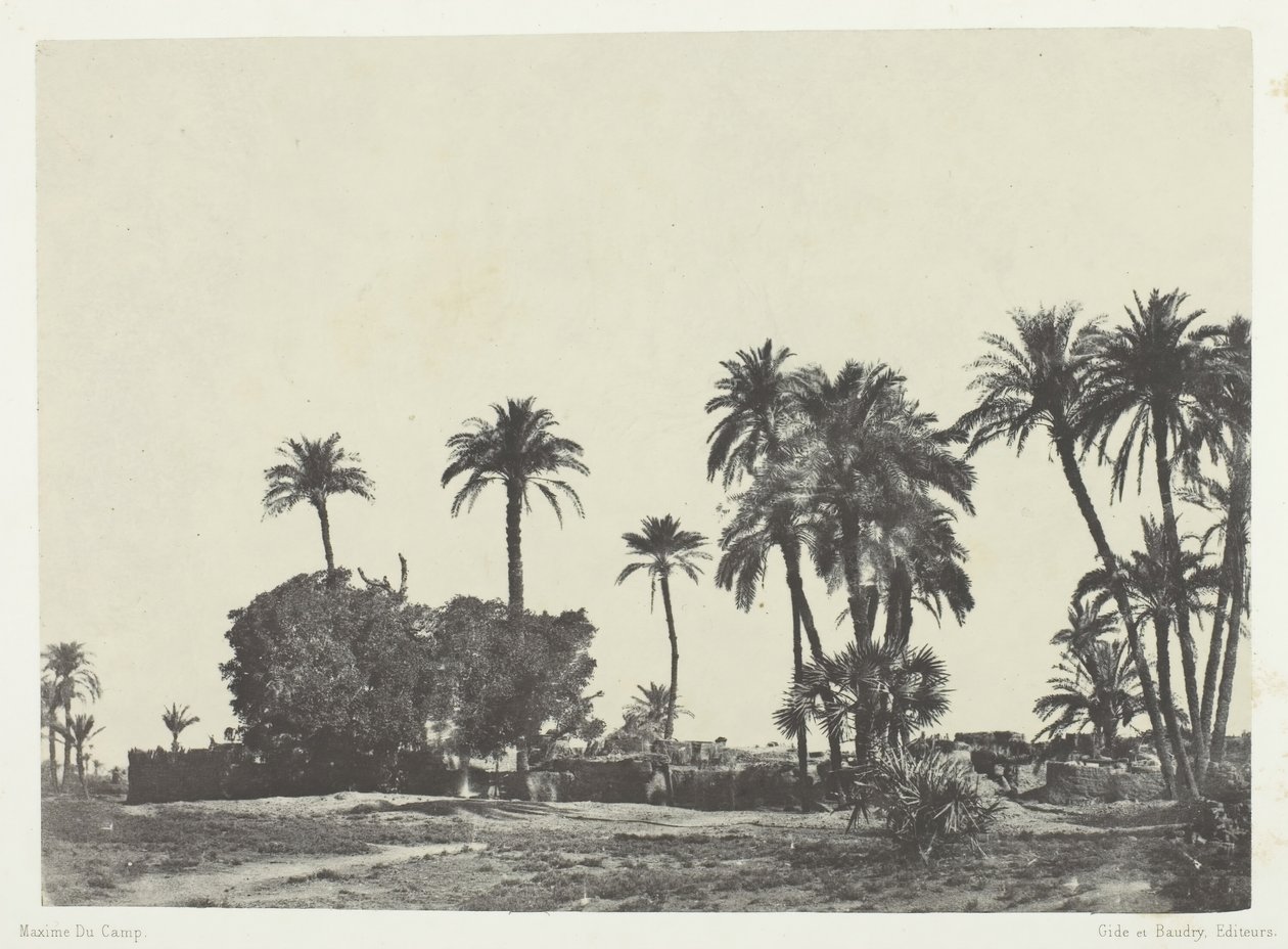 Dorp Hamameh, Opper-Egypte, 1849-51, gedrukt 1852 door Maxime Du Camp
