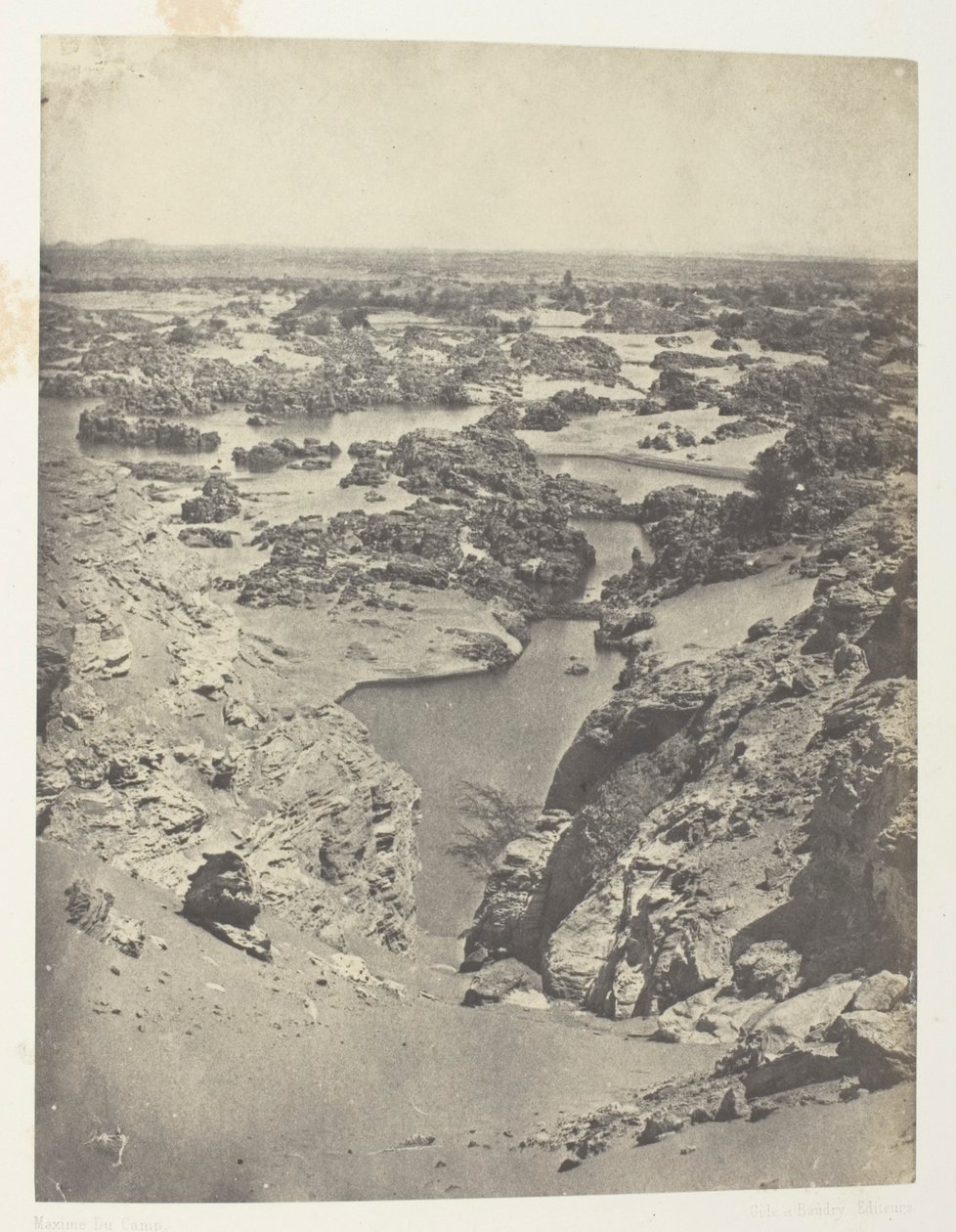 Vue Cavalière De La Seconde Cataracte; Nubie, plaat 111 uit het album "Egypte, Nubie, Palestine et Syrie" (1852) door Maxime Du Camp