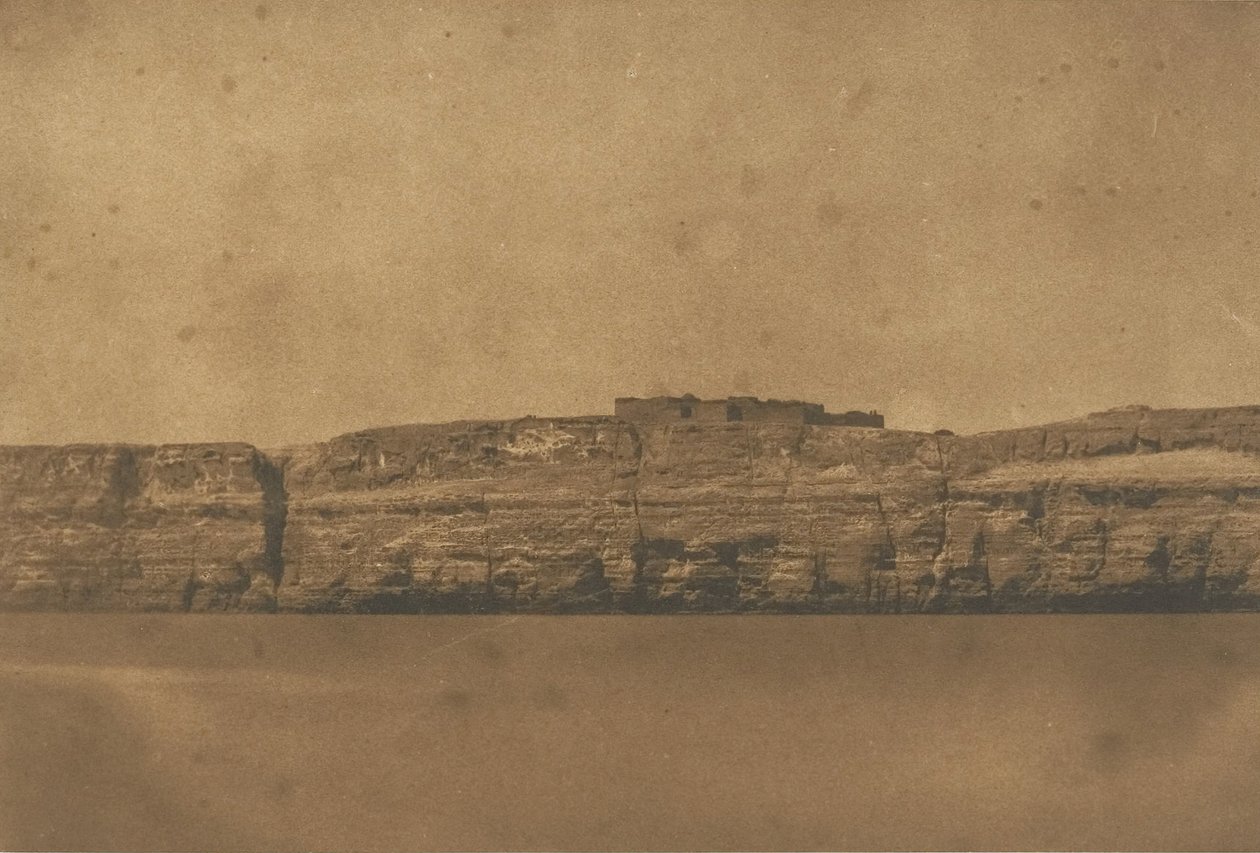 Vue de Djebel-el-teir et du Convent de la Poulie, 1850 door Maxime Du Camp