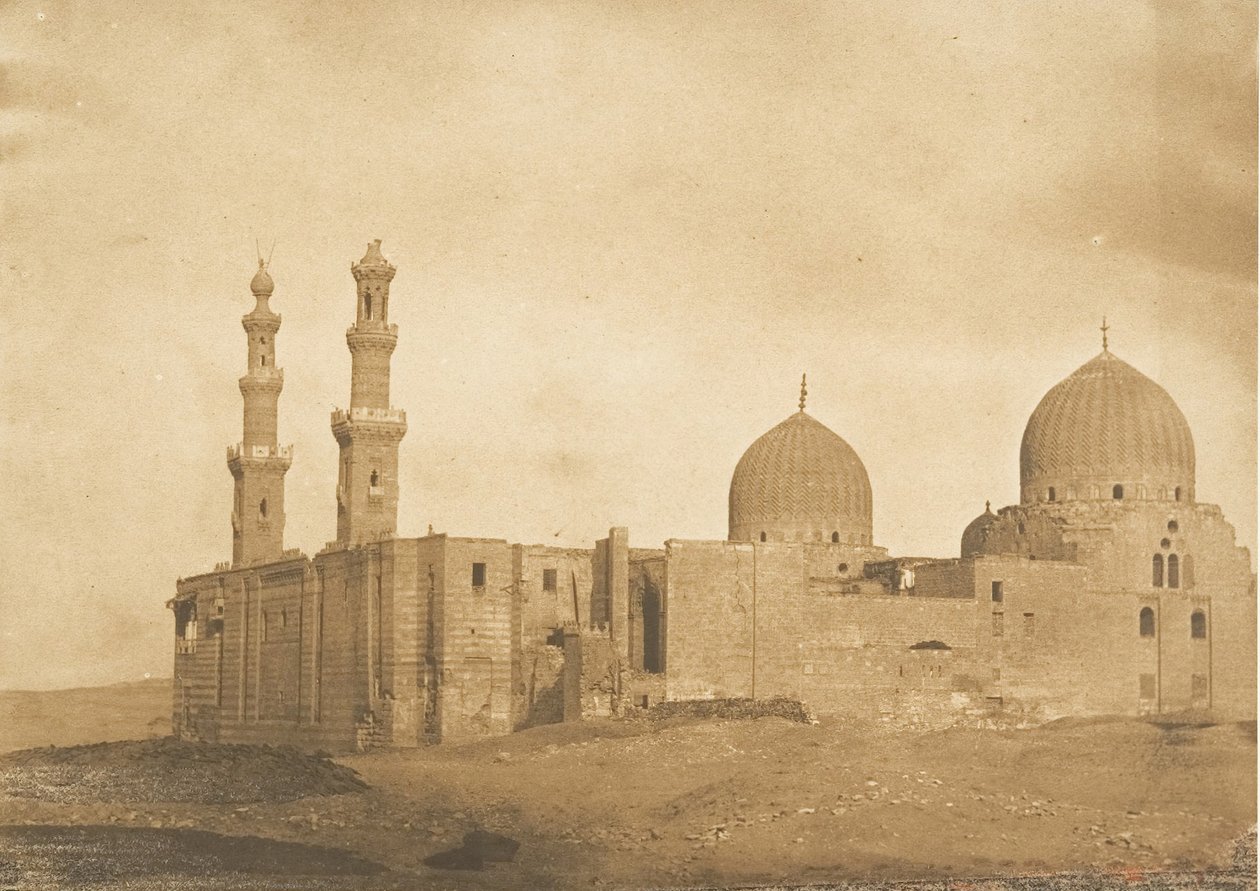 Algemeen uitzicht van de Moskee en het Graf van Sultan Bezkouk, El-Melek..., december 1849-januari 1850 door Maxime Du Camp