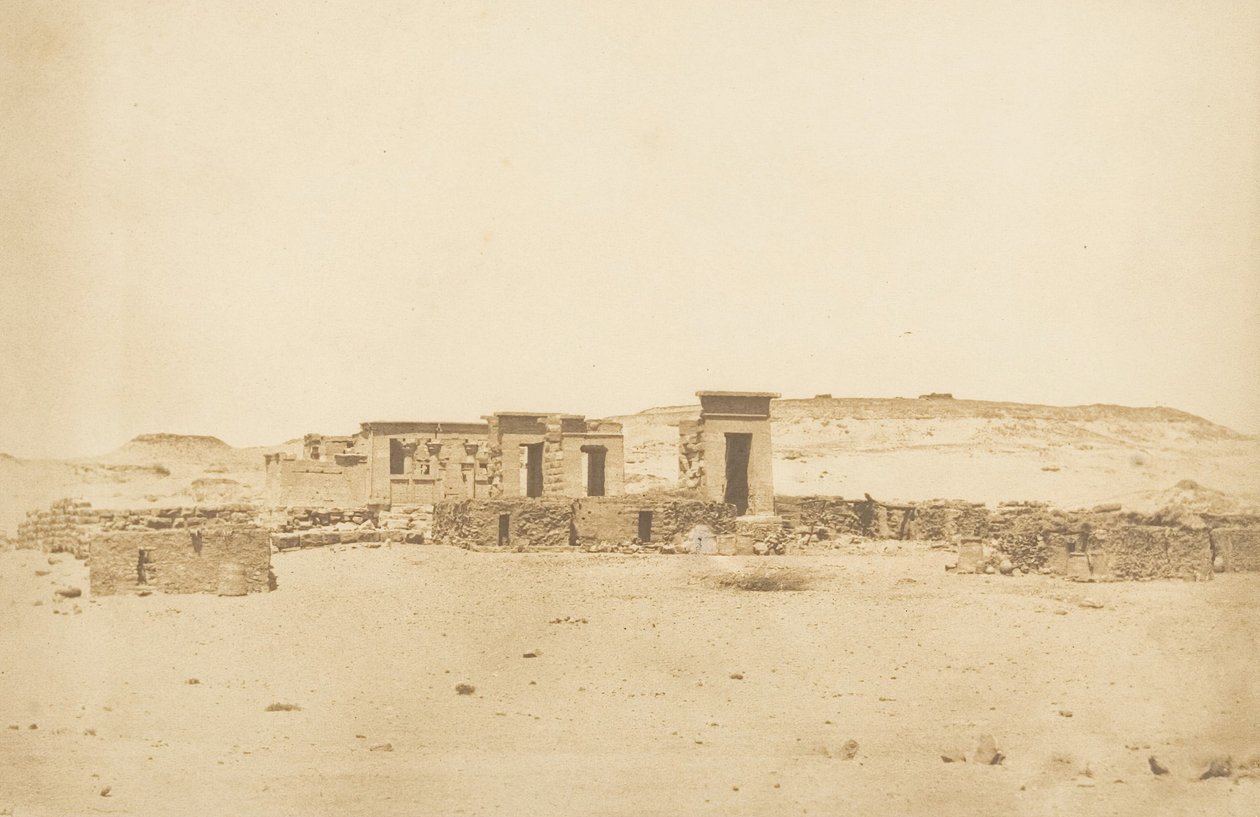 Algemeen uitzicht op de Tempel en het Dorp van Deboude Parembole, 10 april 1850 door Maxime Du Camp