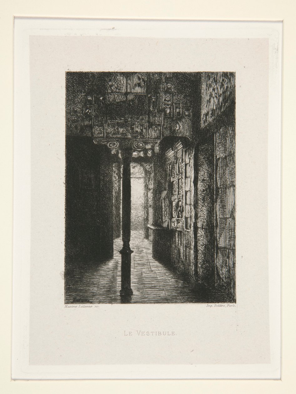Le Vestibule, pl. 3 uit de suite Chez Victor Hugo door Maxime Lalanne