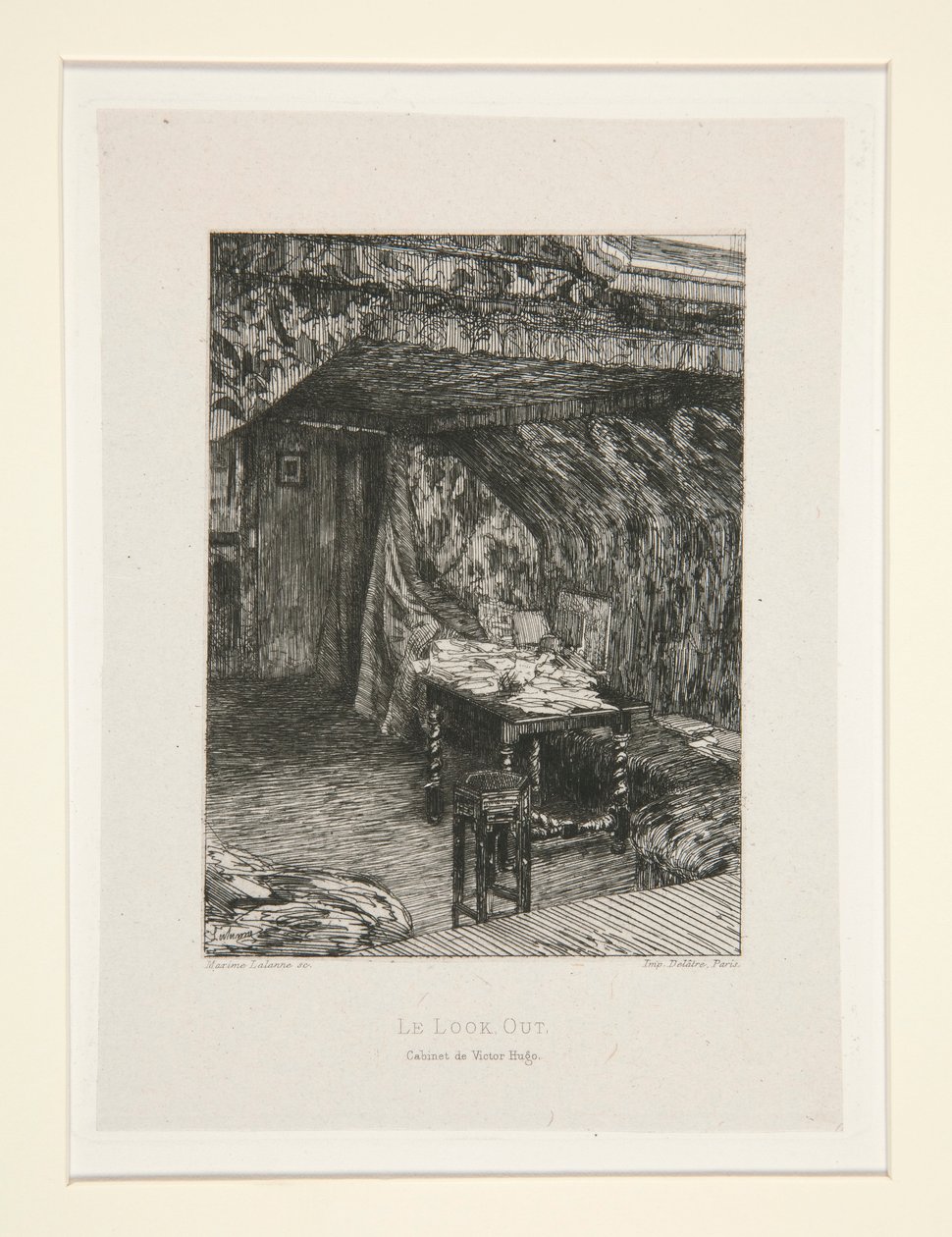 Le look out, kantoor van Victor Hugo, pl. 9 uit de suite Chez Victor Hugo door Maxime Lalanne