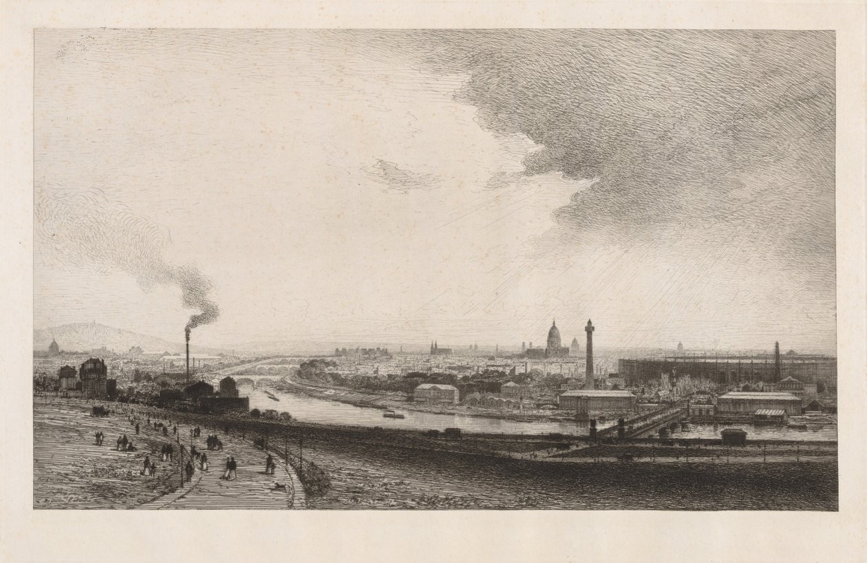 Parijs in 1867, Uitzicht vanaf de Trocadero, 1867 door Maxime Lalanne