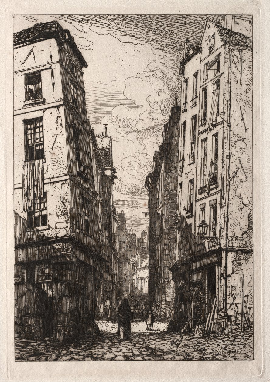 Rue des Marmousets (Oud Parijs) door Maxime Lalanne