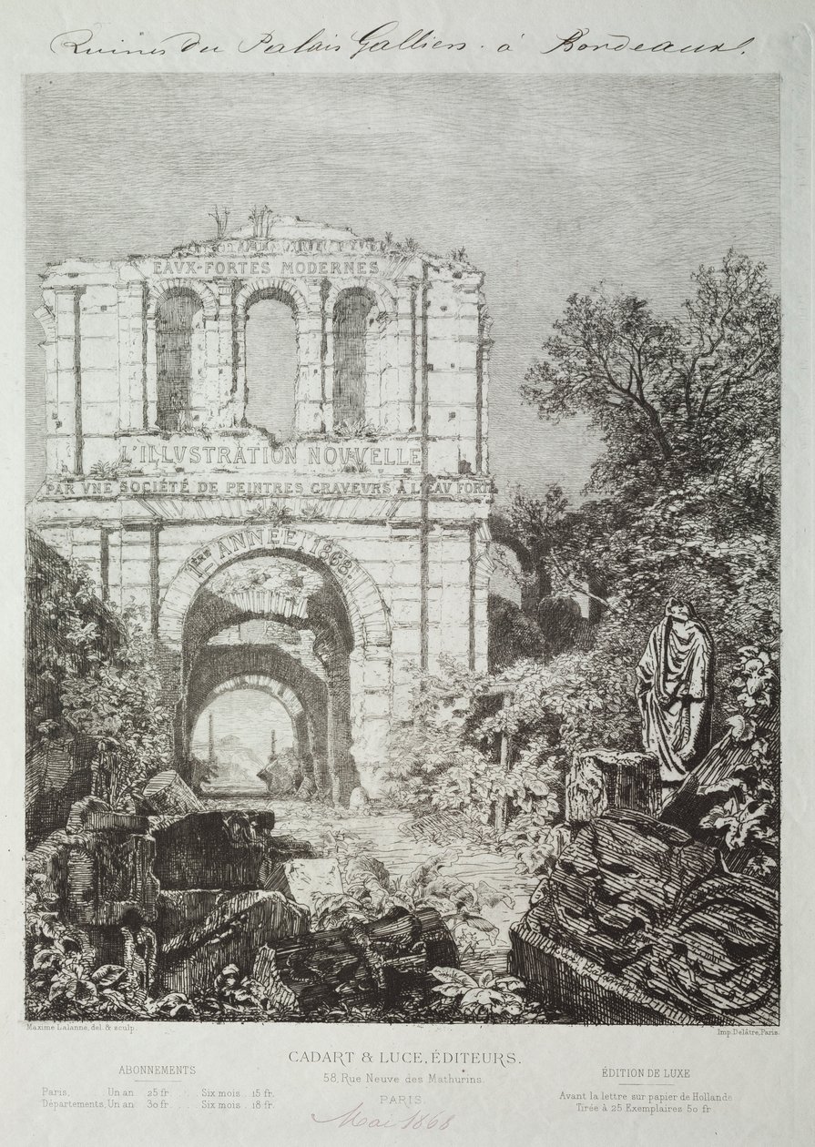 Ruïnes van het Gallienpaleis in Bordeaux door Maxime Lalanne