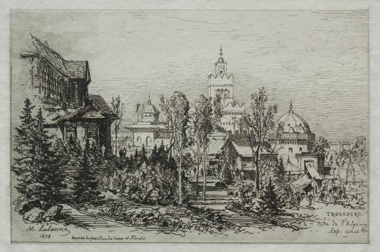 Het Algerijnse paleis bij het Trocadero door Maxime Lalanne