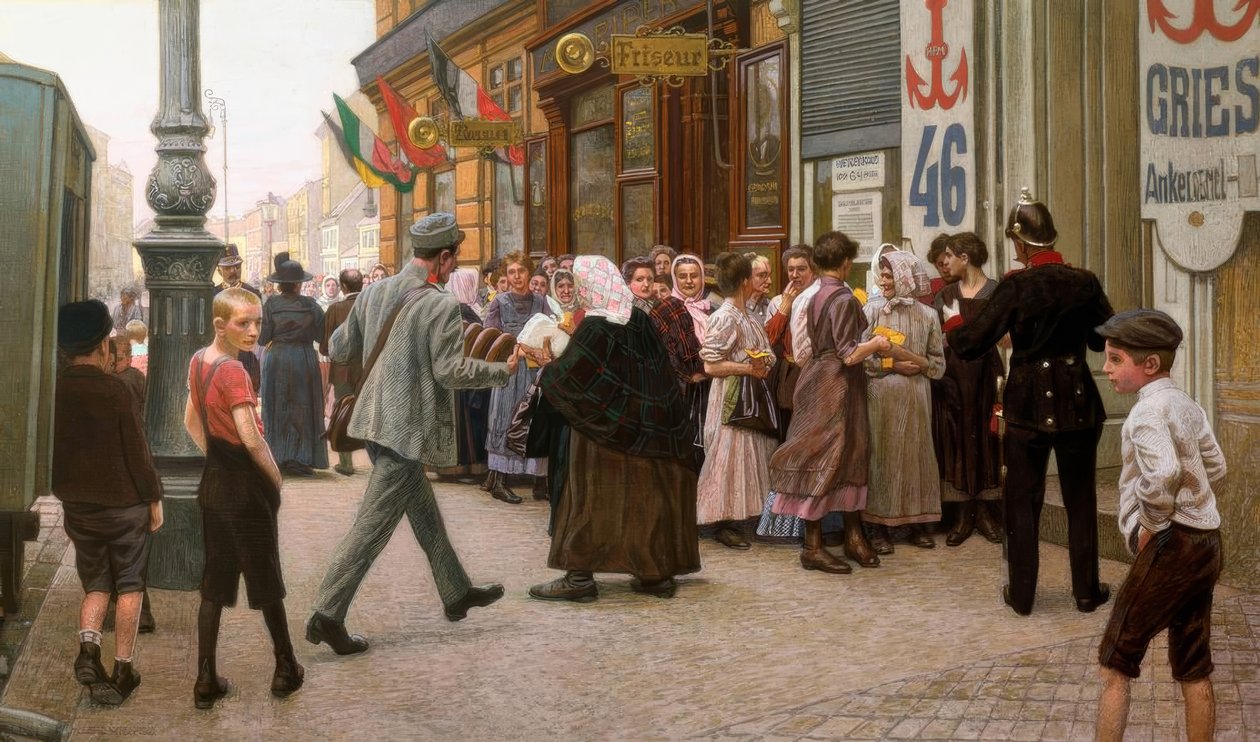 Ankerbroodverkoop in het 3e district in Wenen door Maximilian Lenz
