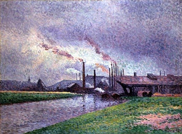 Langs de Rivier door Maximilien Luce