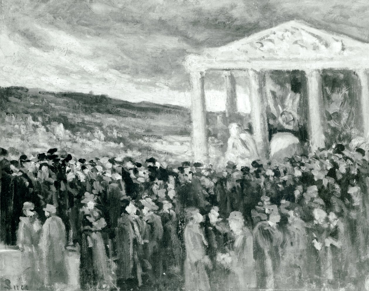 Begrafenis van Auguste Rodin bij de Villa des Brillants, 1917 door Maximilien Luce