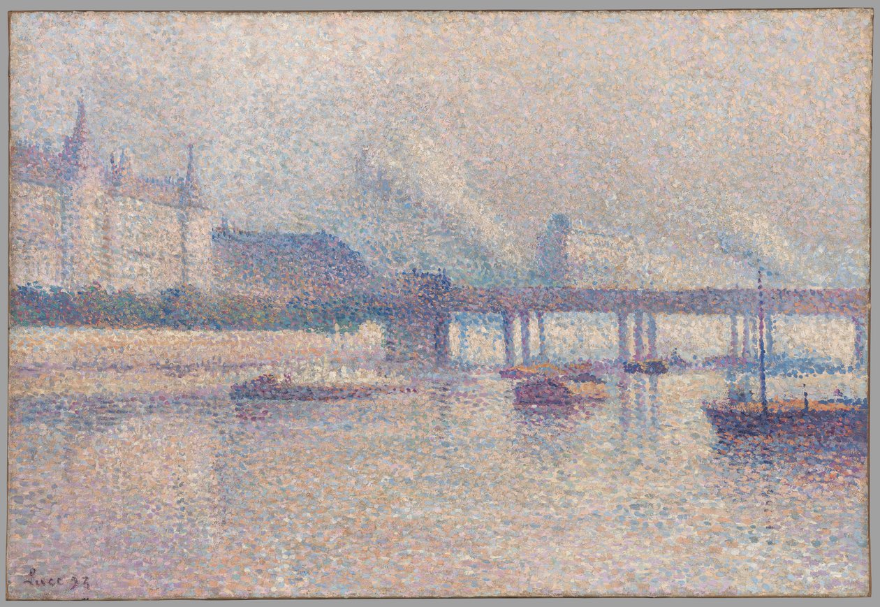 De oevers van de Seine in Parijs door Maximilien Luce